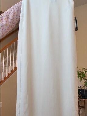 Adrianna Papell Cream Midi Skirt with Side Trim